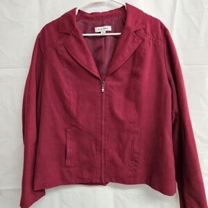 Studio Works Wine Red Zip-Front Jacket